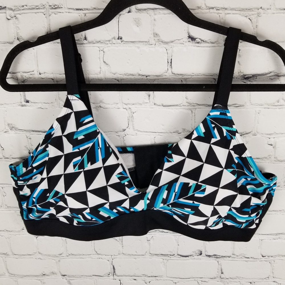 CACTUS | geometric & leaf foliage pattern bikini top